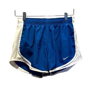 Nike Women’s Lined Running Shorts DriFit Blue and White Size Medium